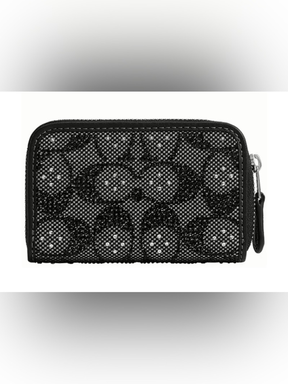 Coach Crystal Signature Logo Zip around card holder w tags